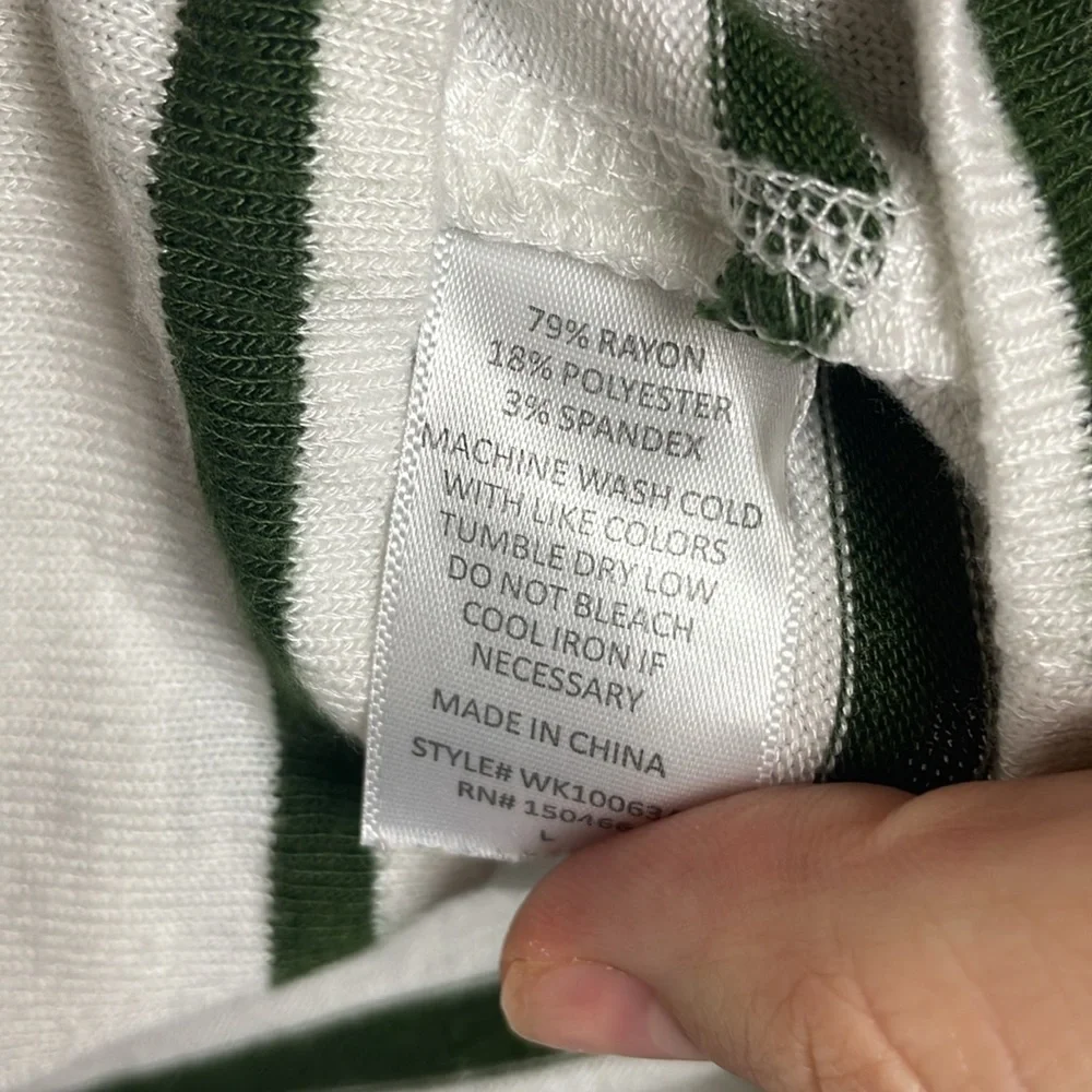 Mix by 41 Hawthorn green and white stripe sweater